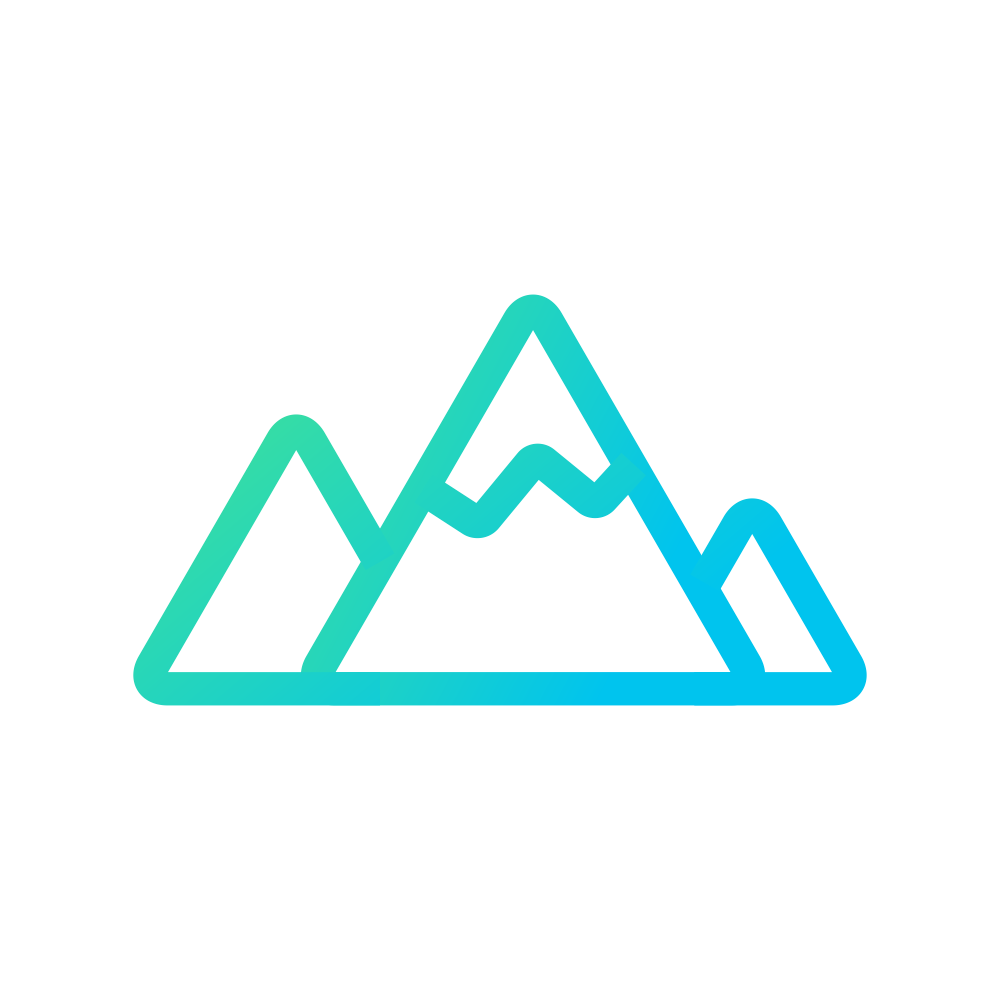 green blue gradient mountain icon